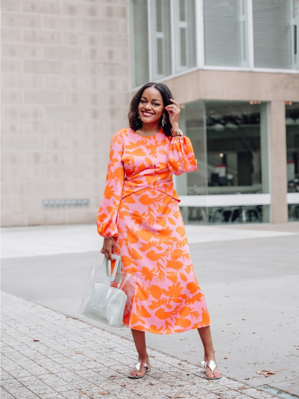 ASOS wrap front midi dress with cutout in floral print